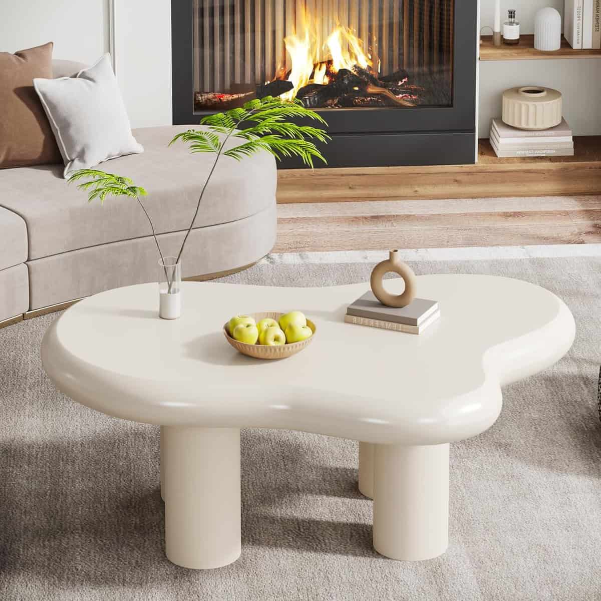 LITTLE TREE Cloud-Shaped White Coffee Table