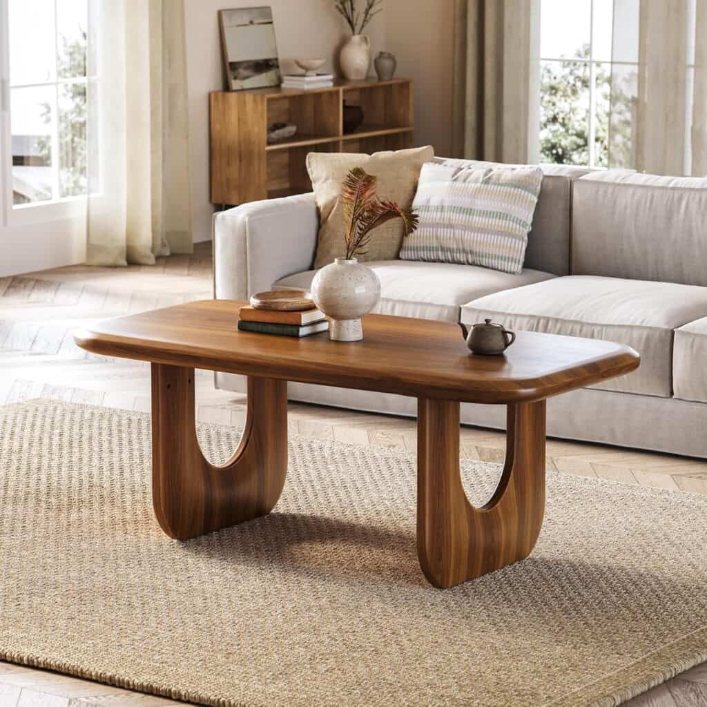 LITTLE TREE Farmhouse Coffee Table in Rustic Brown