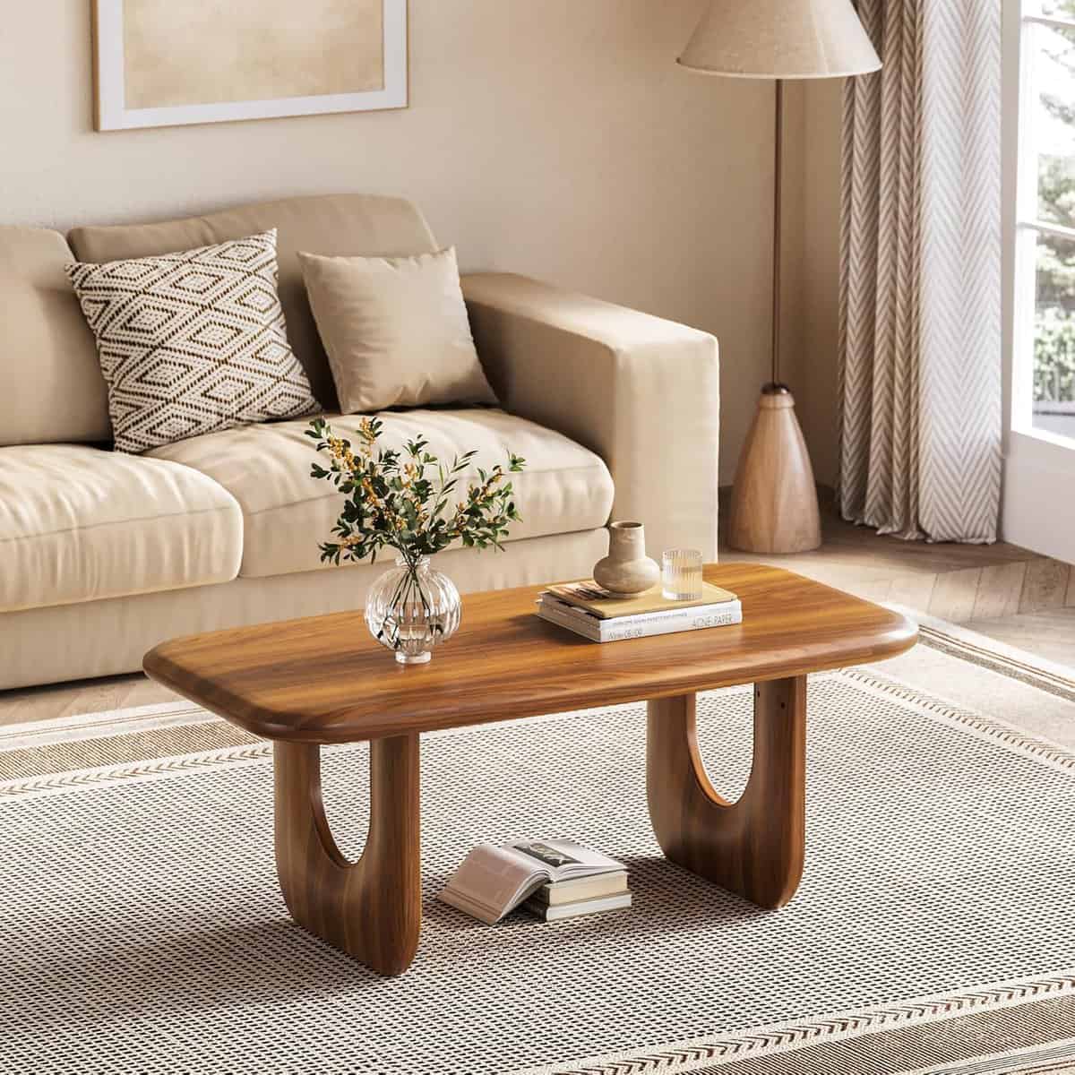 LITTLE TREE Farmhouse Coffee Table in Rustic Brown