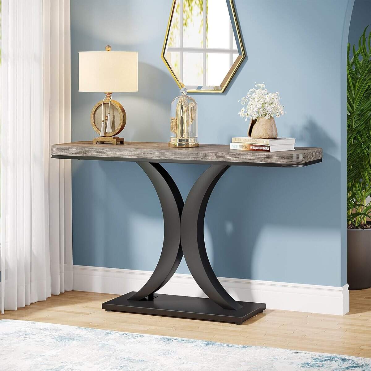 LITTLE TREE Industrial Entryway Console Table