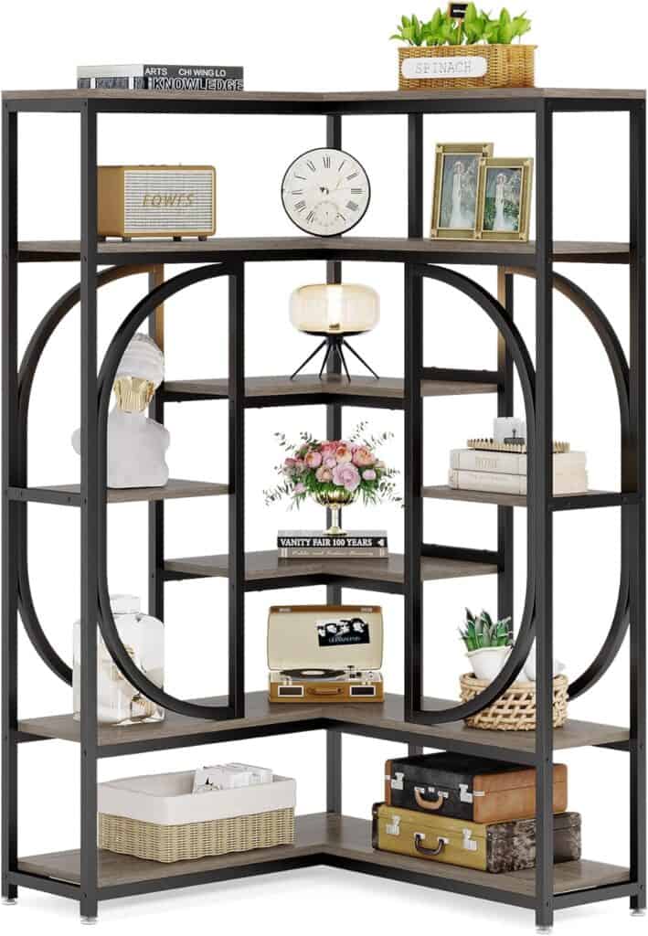LITTLE TREE Large Corner Bookshelf-Grey