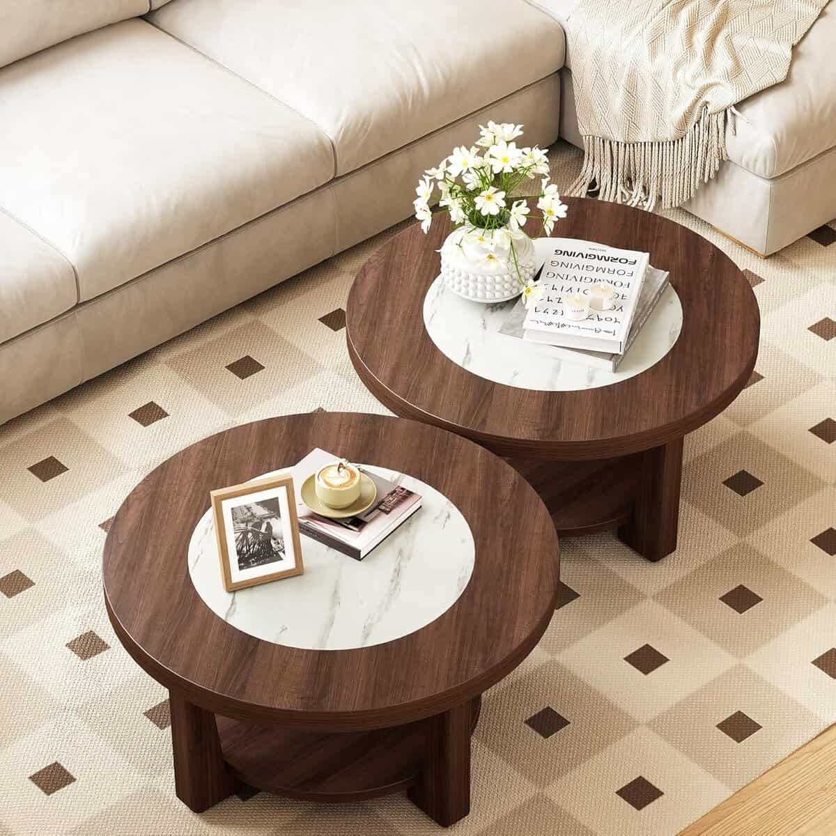 LITTLE TREE Modern Round Coffee Table