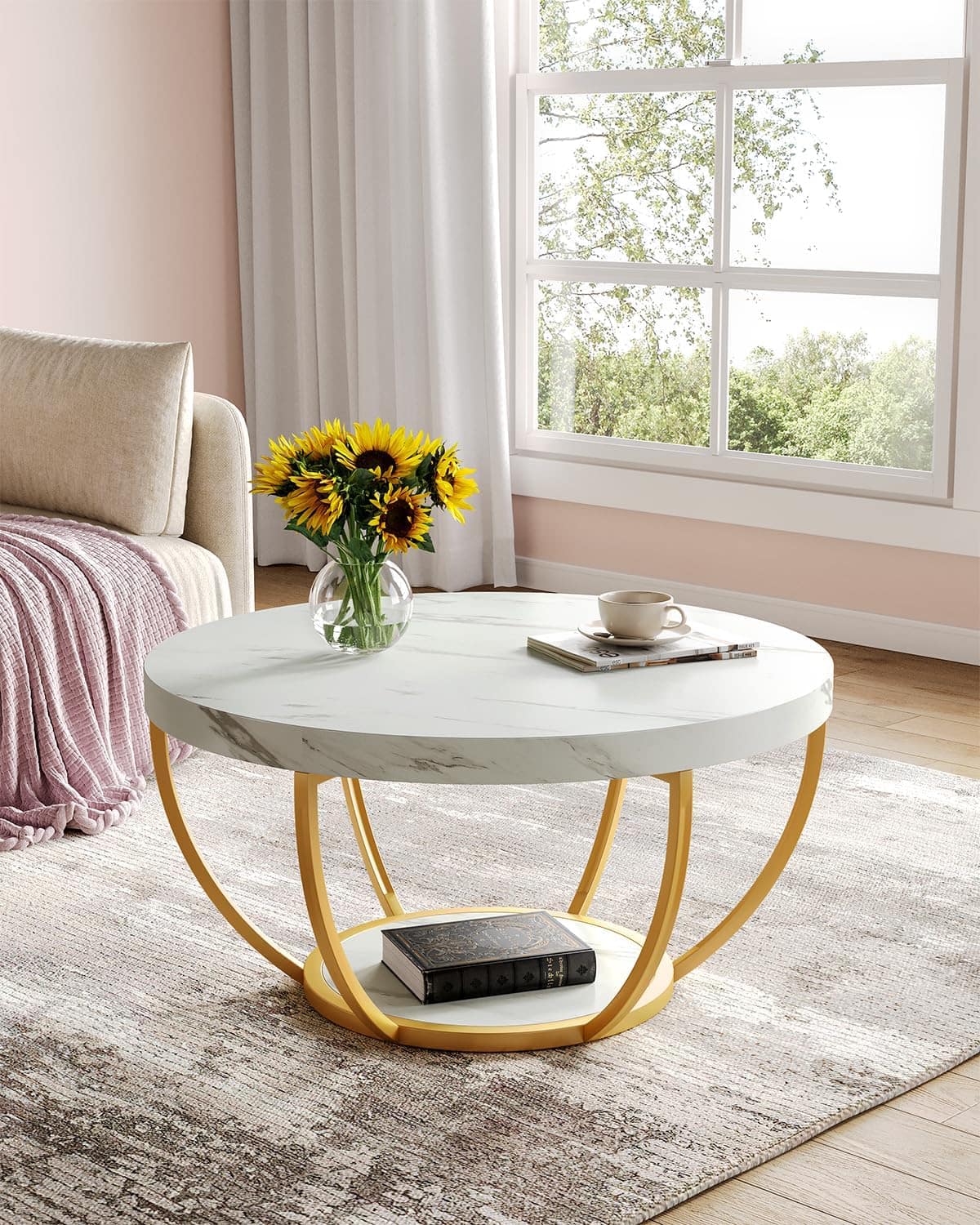 LITTLE TREE Round Coffee Table-White