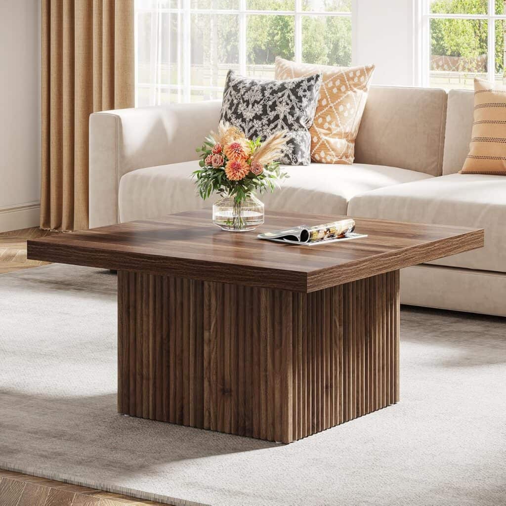 LITTLE TREE Square Coffee Table in Vintage Brown - Essential Office ...