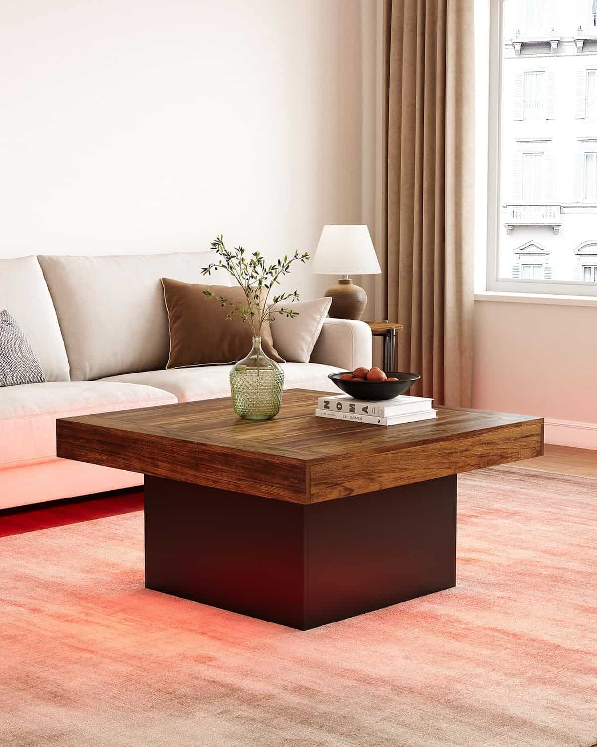 LITTLE TREE Square Coffee Table with LED Lighting