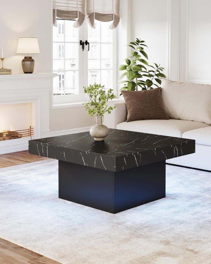 LITTLE TREE Square Coffee Table with LED Lights - Essential Office ...