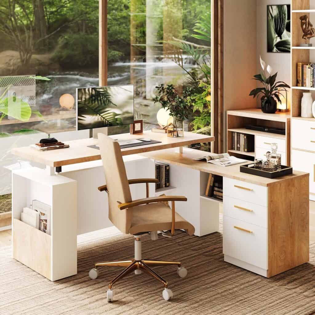 ModernMate 63-Inch L-Shaped Standing Desk-Light