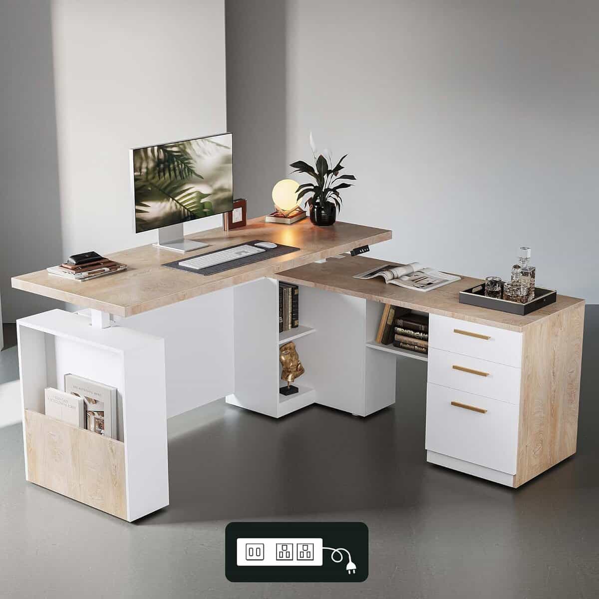 ModernMate 63-Inch L-Shaped Standing Desk-Light