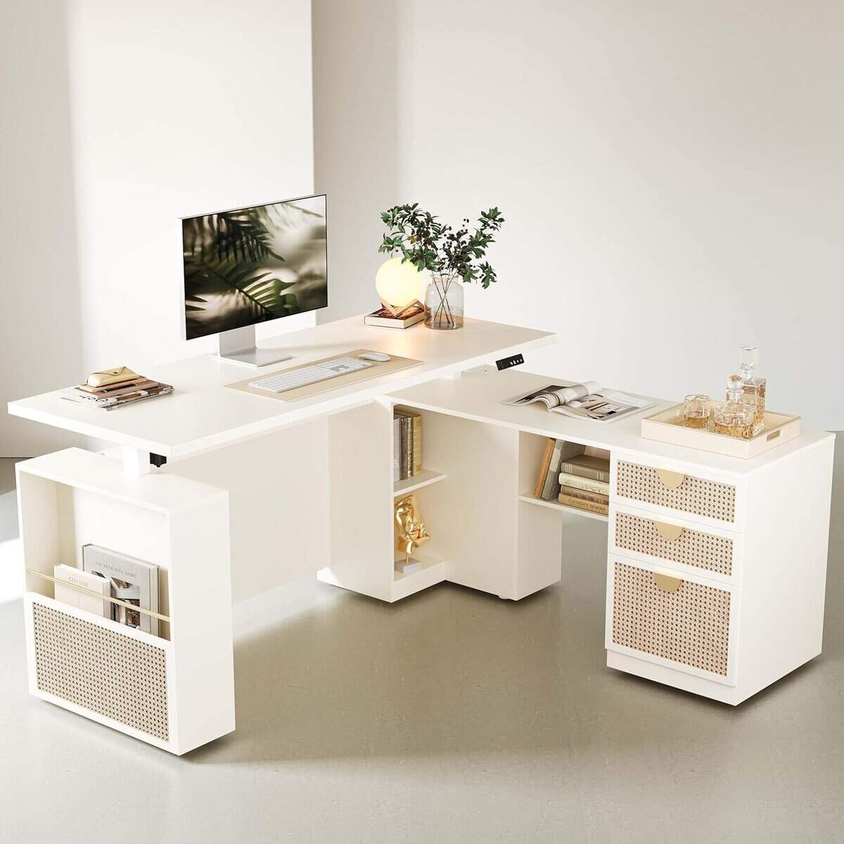 ModernMate 63-Inch L Shaped Standing Desk-White