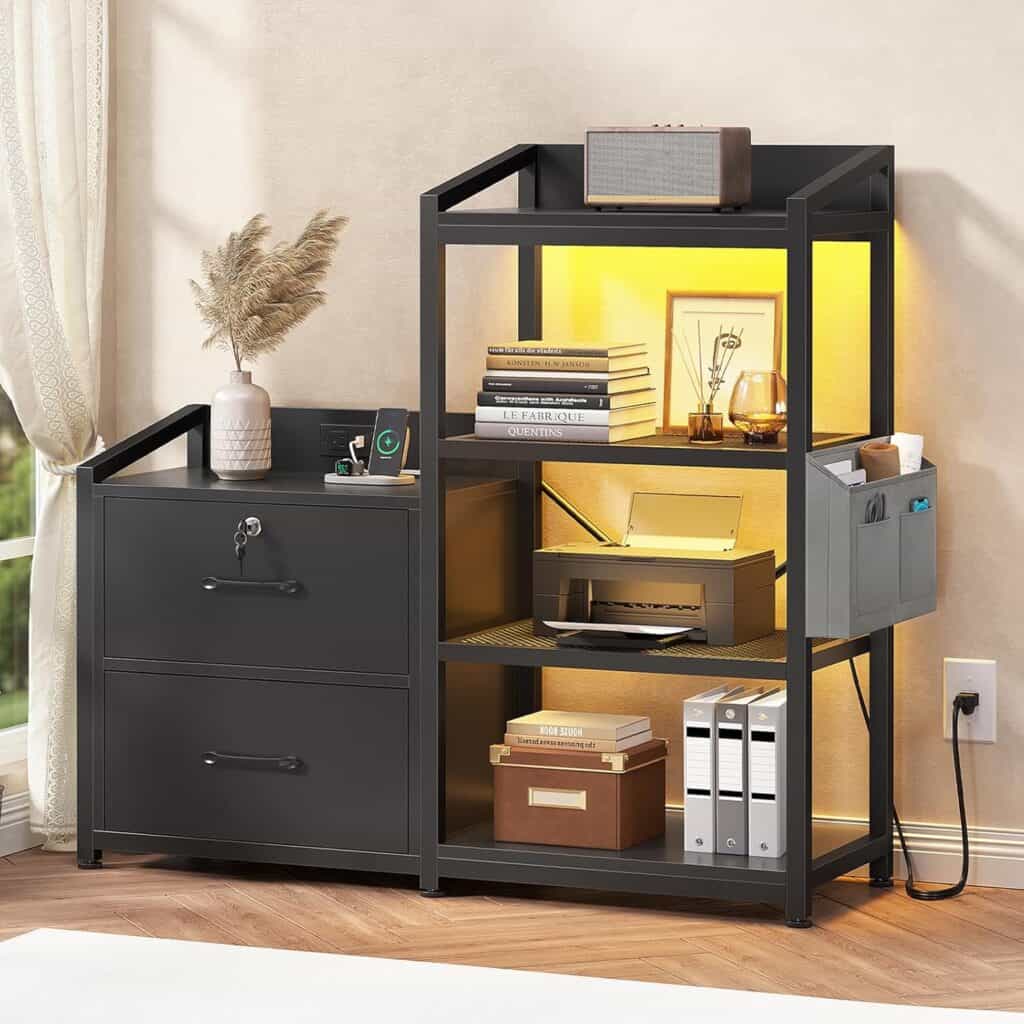 SEDETA 35.4-Inch File Cabinet with Power Outlet
