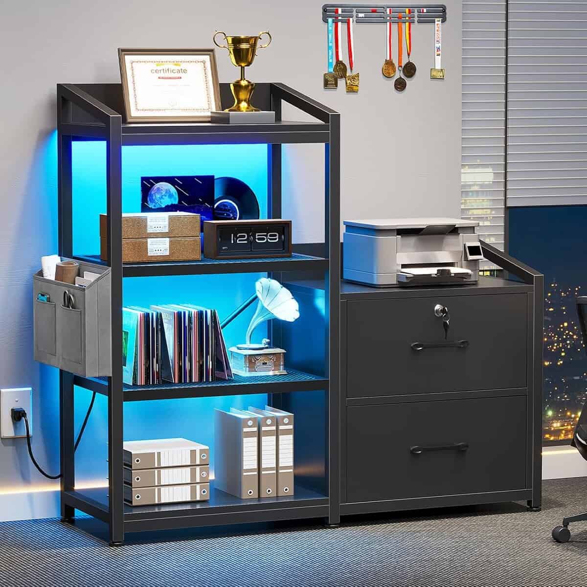 SEDETA 35.4-Inch File Cabinet with Power Outlet