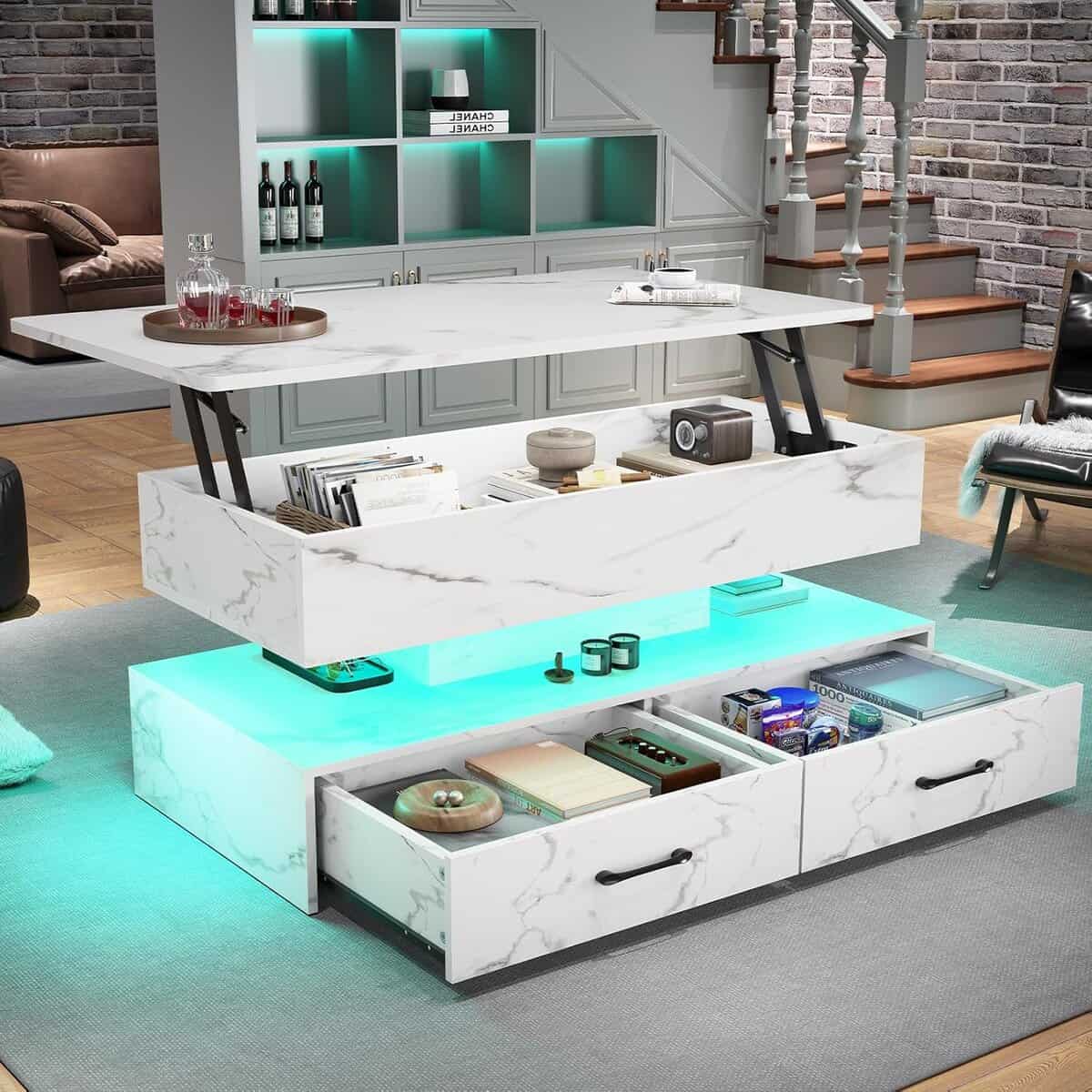 SEDETA 40-Inch Lift Top Coffee Table,White