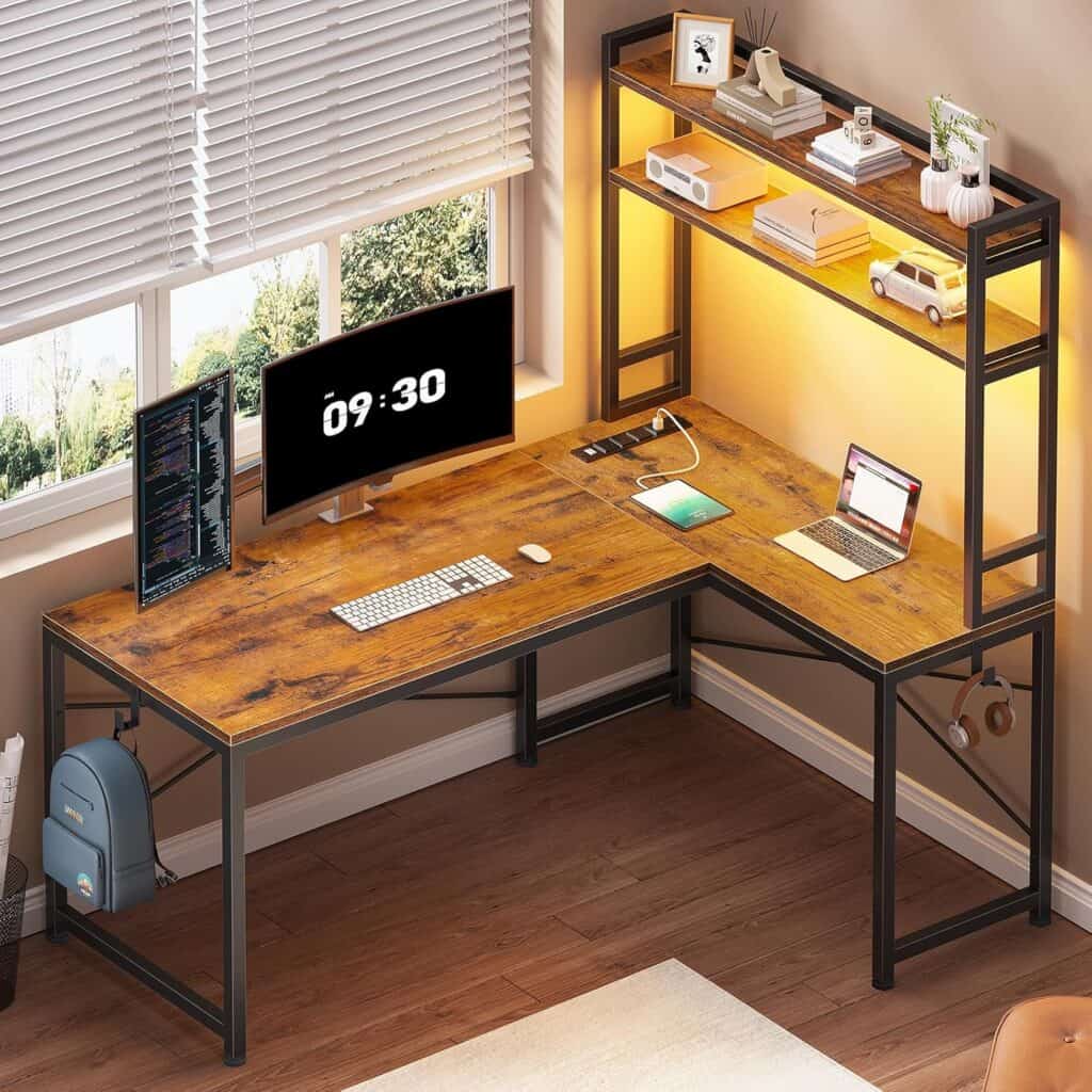 SEDETA 45.3" L-Shaped Gaming Desk with Hutch