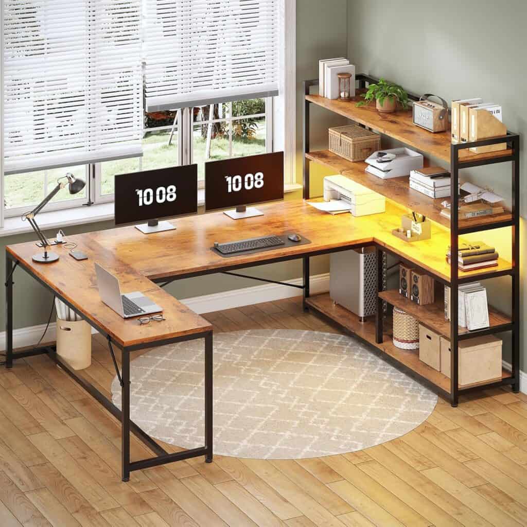 SEDETA 63” L Shaped Desk with Power Outlet