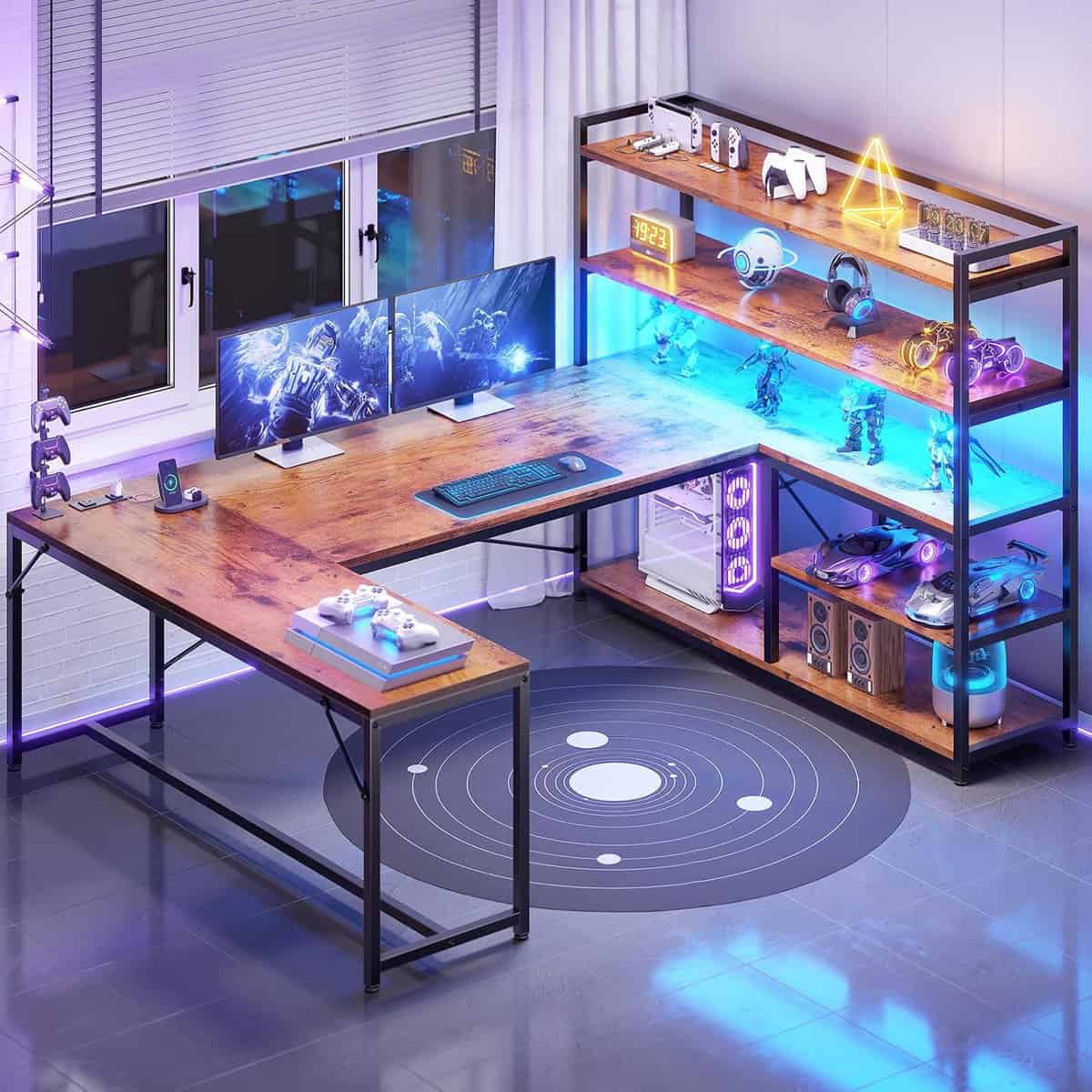 SEDETA 63” L Shaped Desk with Power Outlet