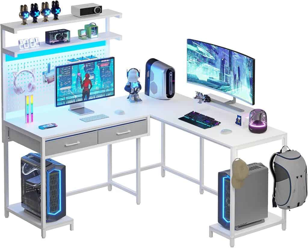 SEDETA L Shaped Gaming Desk with Drawers