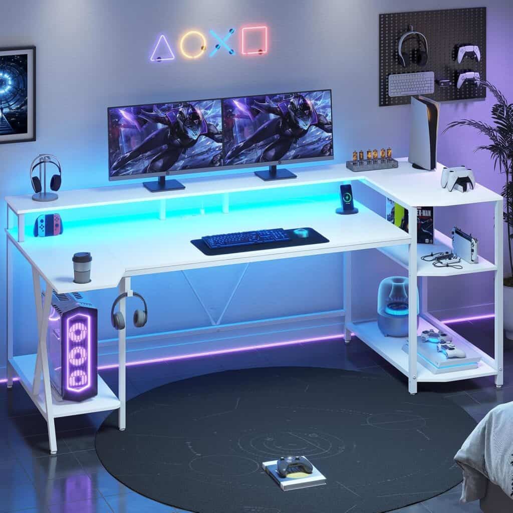 SEDETA 70.8" White Gaming Desk