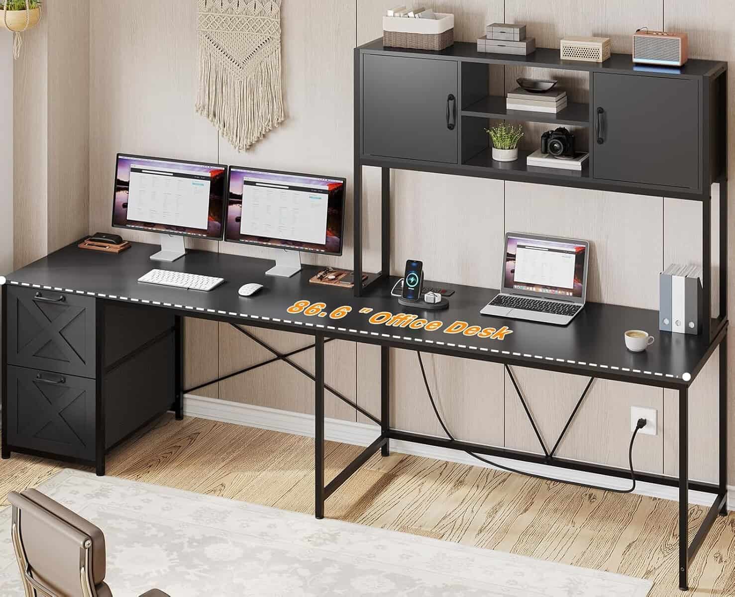 SEDETA Corner Computer Desk-Black