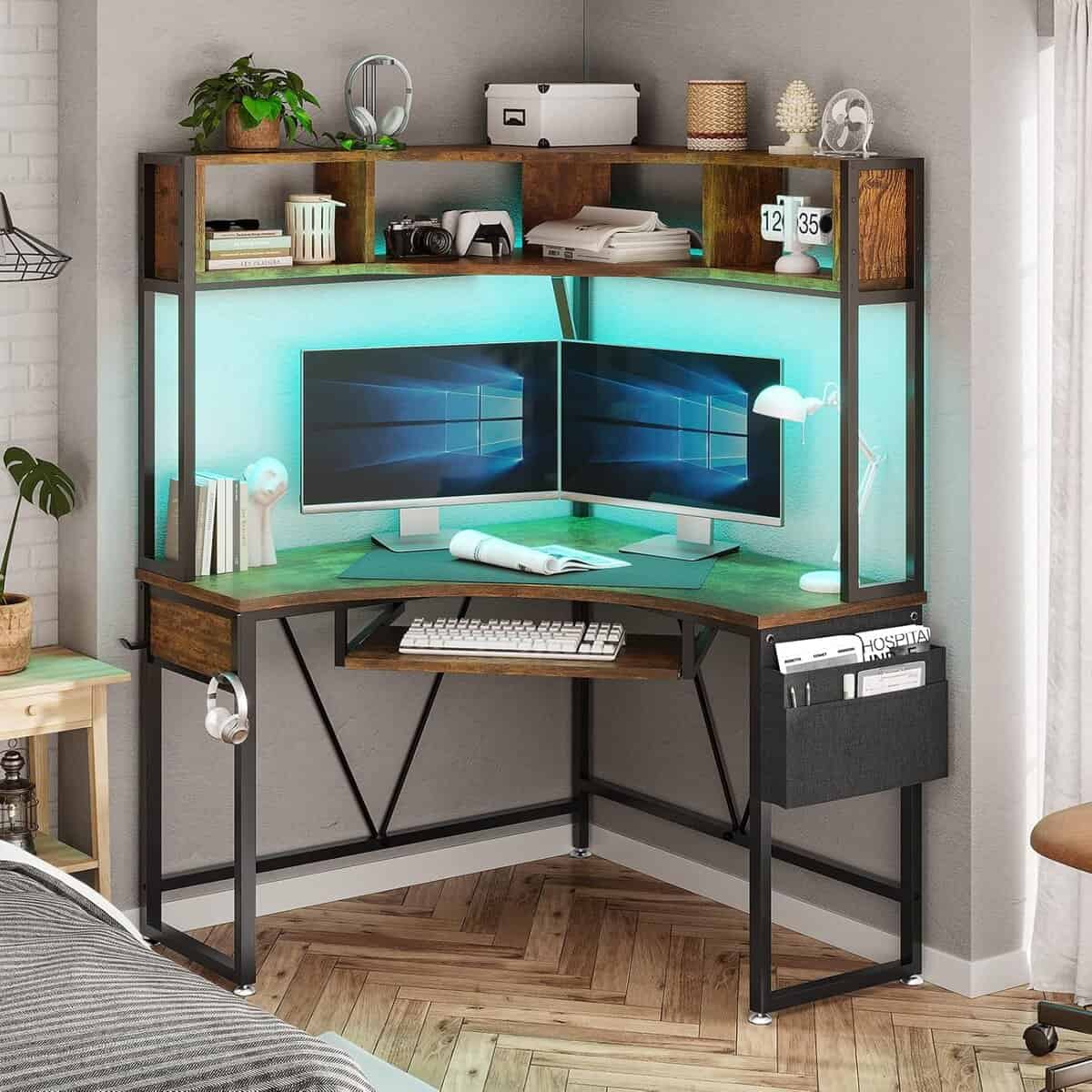 SEDETA Corner Desk – Rustic Brown