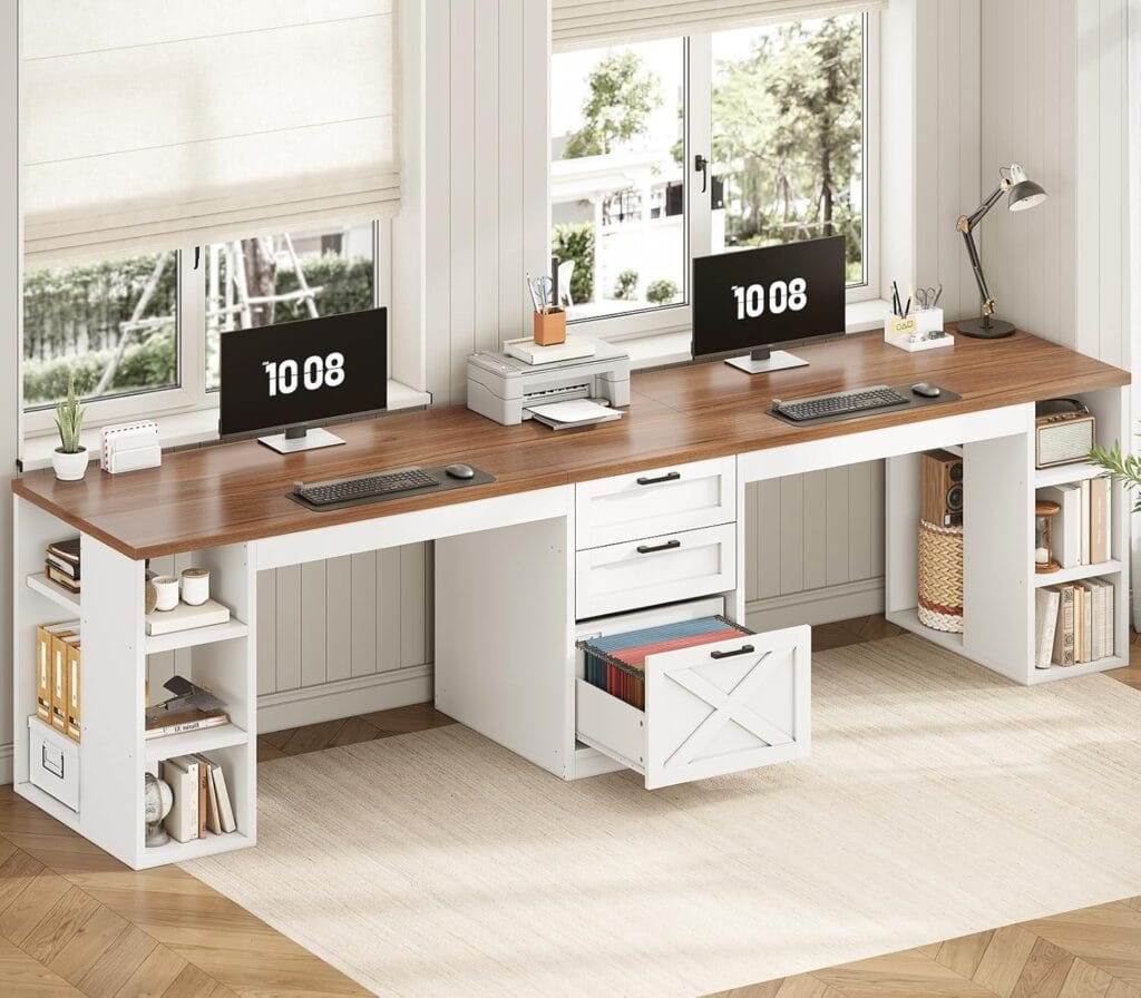 SEDETA Farmhouse 96.5-Inch Computer Desk
