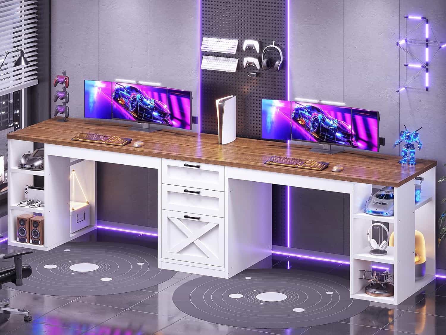 SEDETA Farmhouse 96.5-Inch Computer Desk
