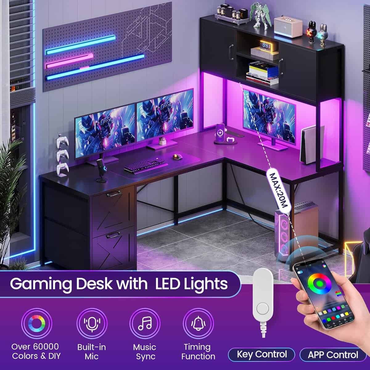SEDETA L Shaped Corner Computer Desk