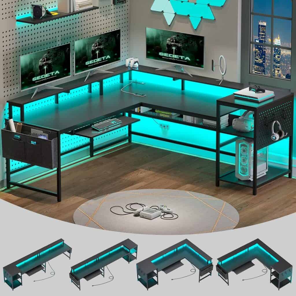 SEDETA L Shaped Gaming Desk