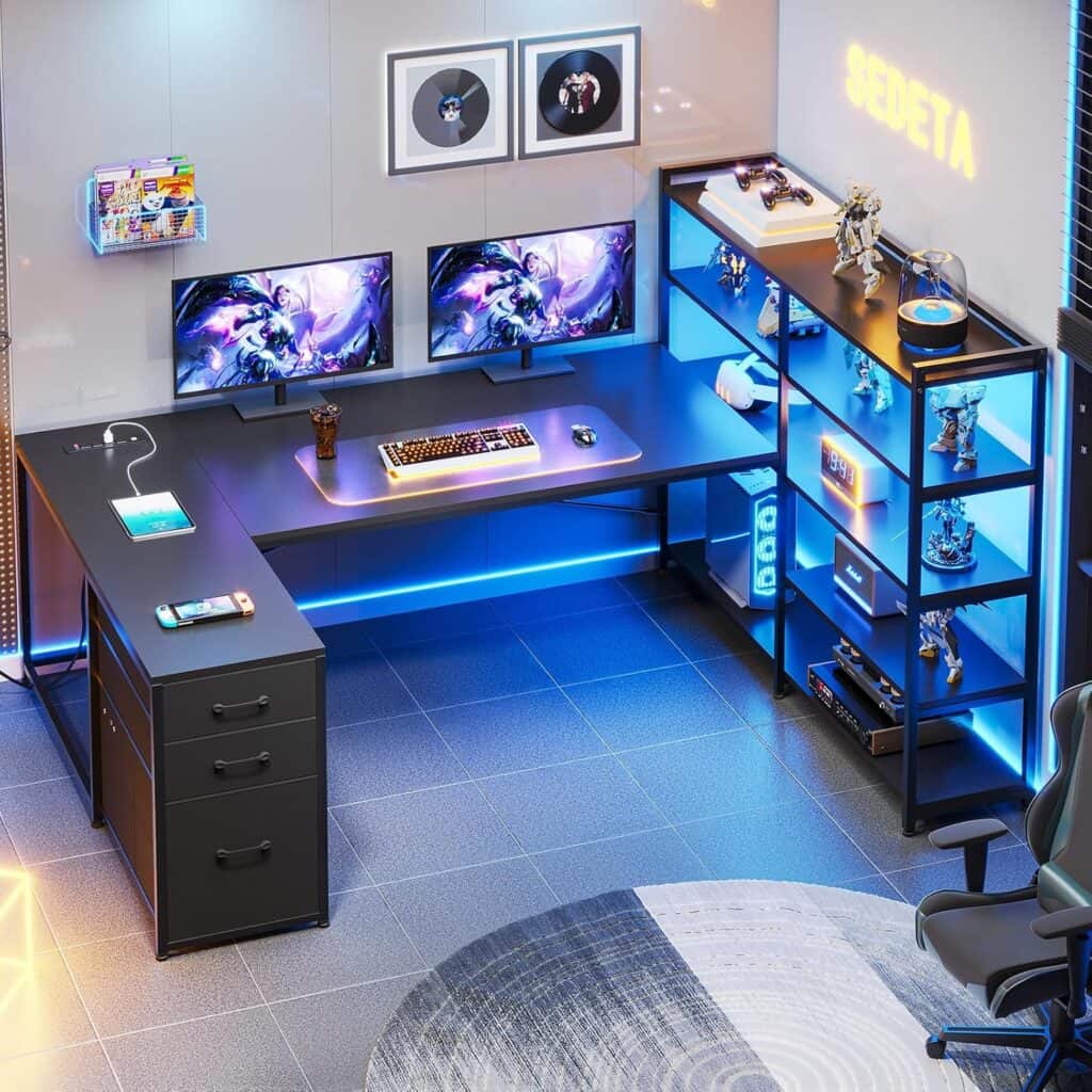 SEDETA L Shaped Gaming Desk