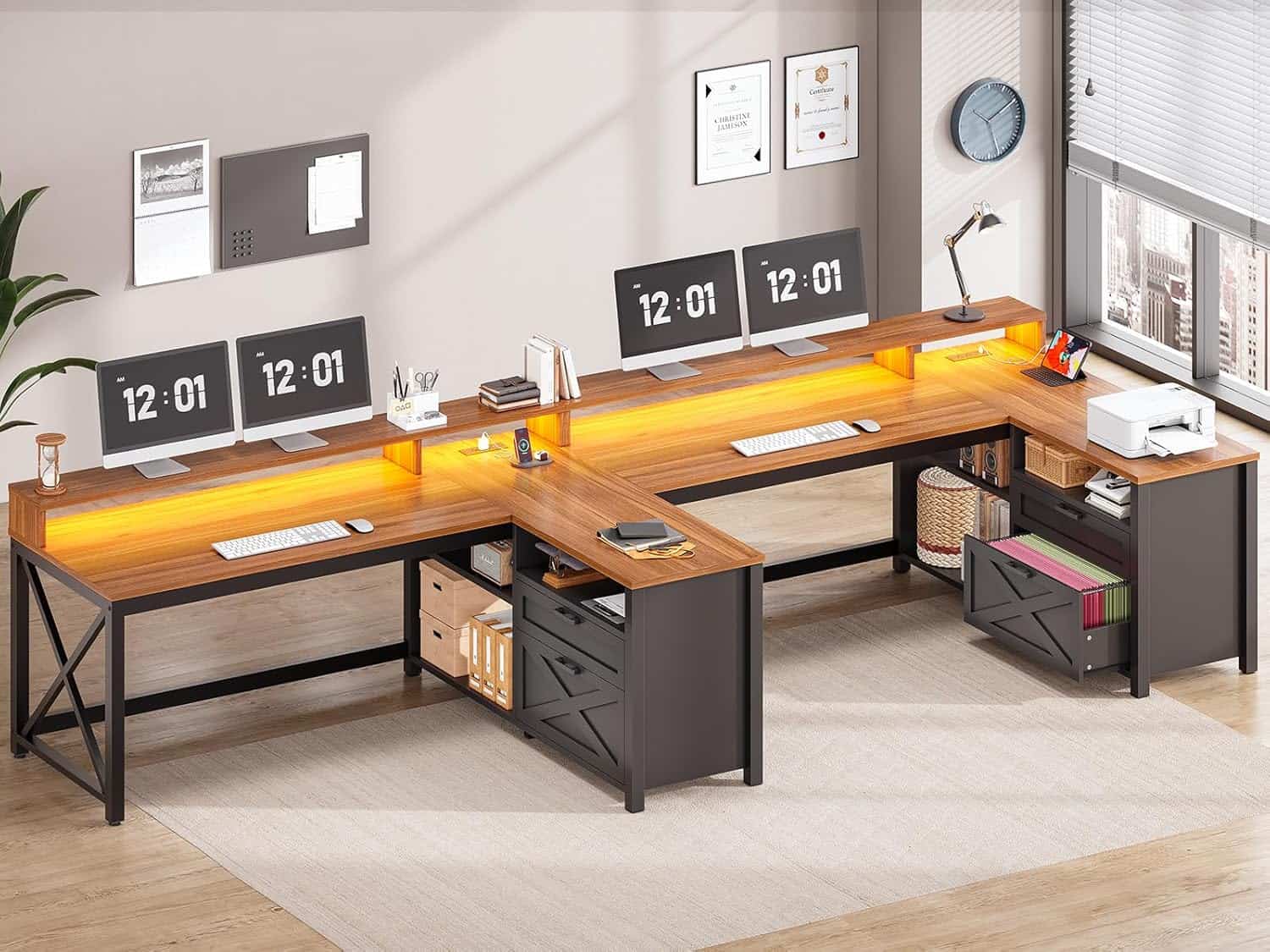 SEDETA L Shaped Gaming Desk 