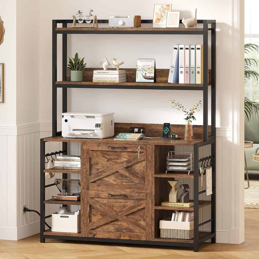 SEDETA Rustic Brown 2-Drawer File Cabinet