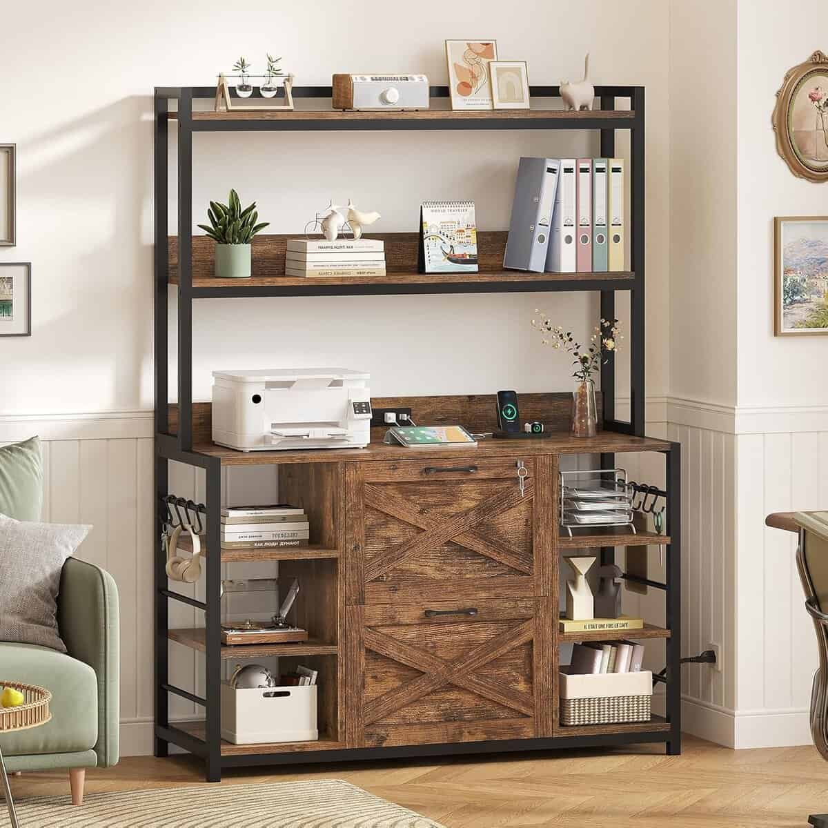 SEDETA Rustic Brown 2-Drawer File Cabinet
