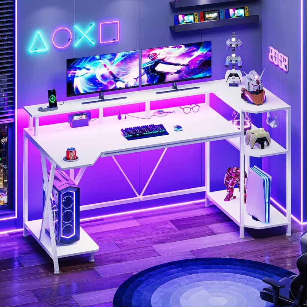SEDETA White 55” Gaming Desk