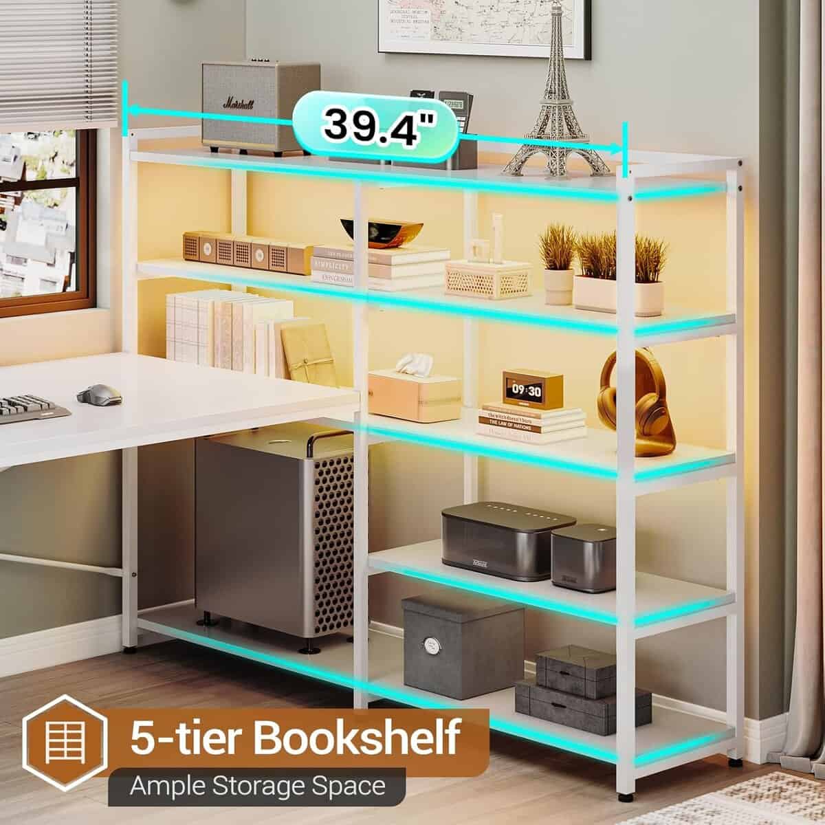 SEDETA White Computer Desk with Drawers