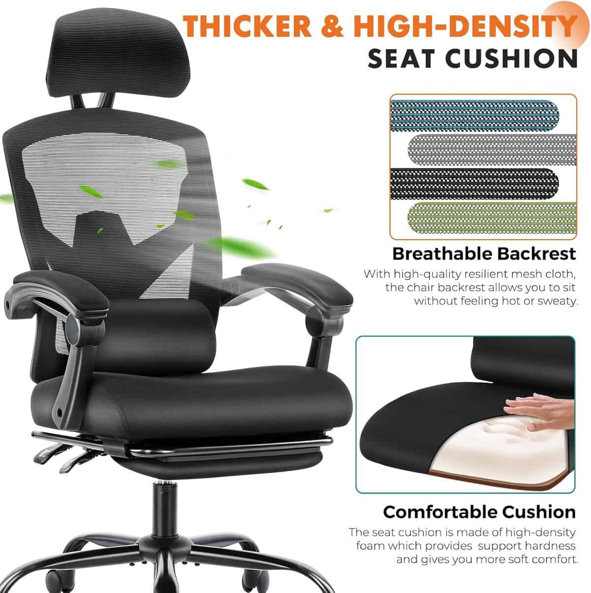 Sweetcrispy Ergonomic Office Computer Desk Chair