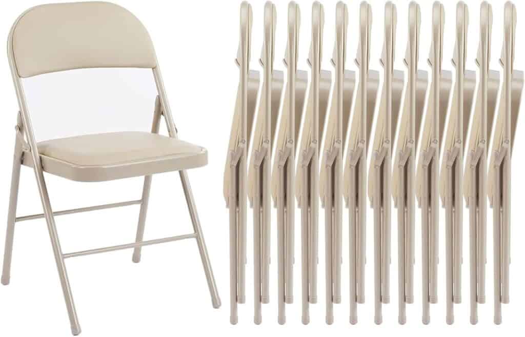 Sweetcrispy Folding Chairs 12-Pack-Kahki