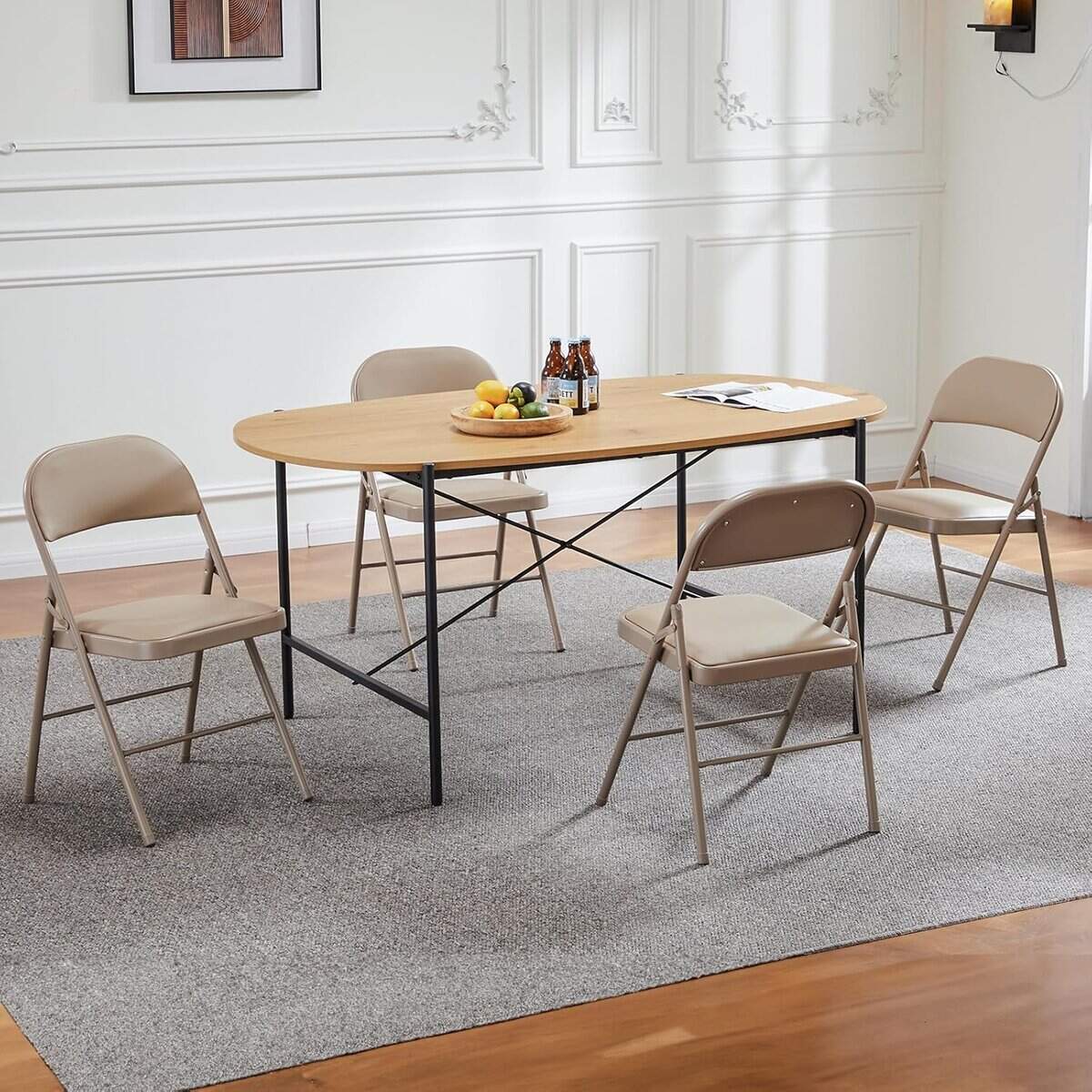 Sweetcrispy Folding Chairs 12-Pack-Kahki