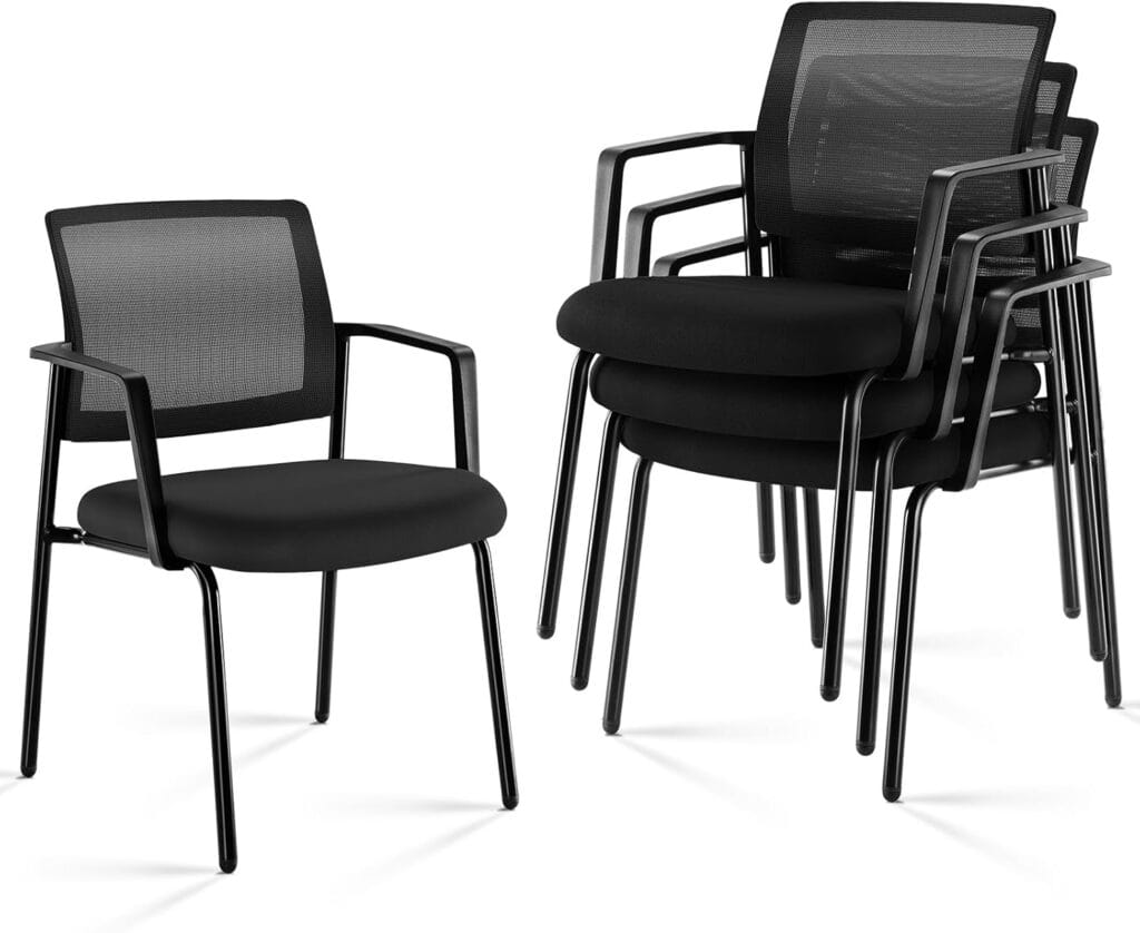 Sweetcrispy Mesh Back Stacking Arm Chairs
