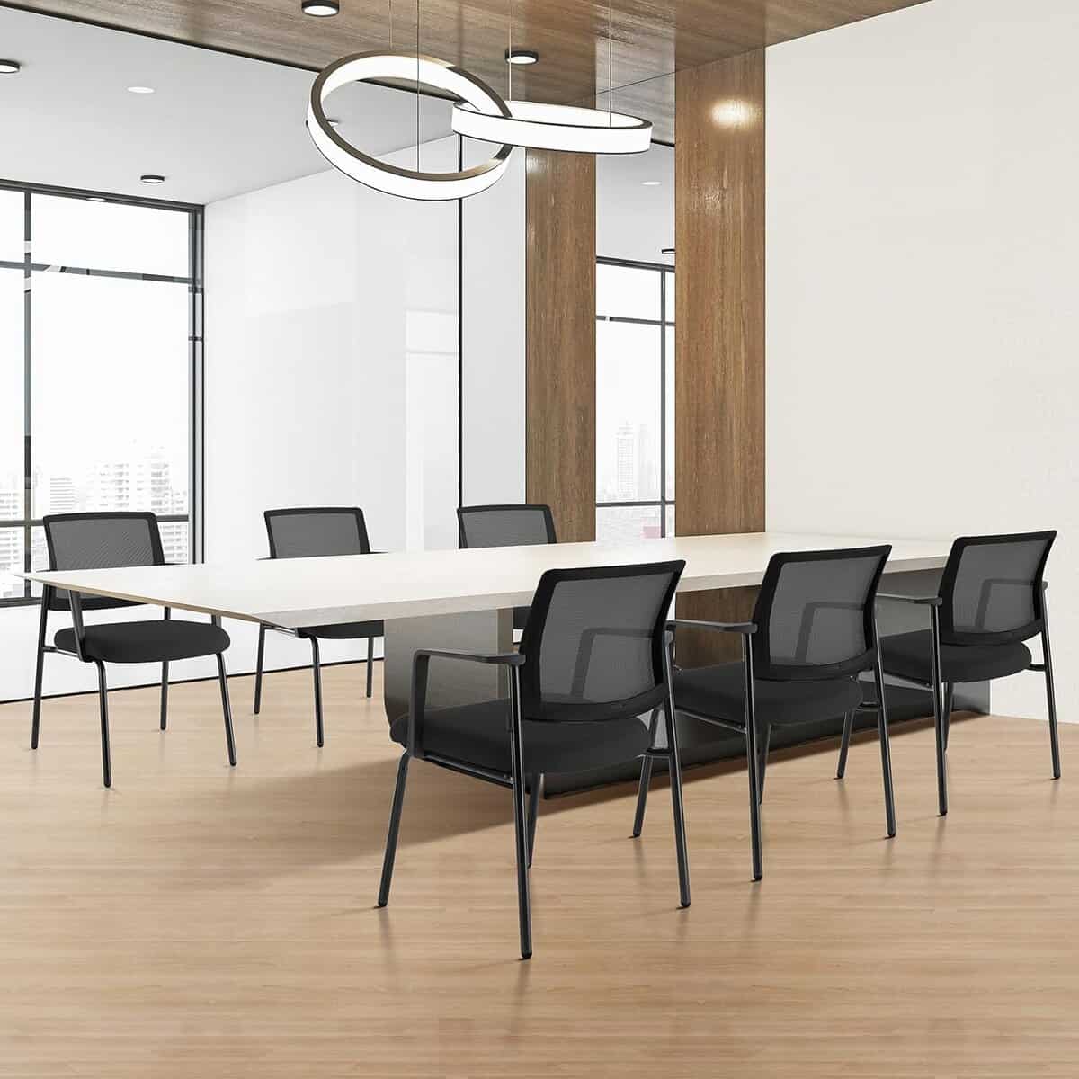 Sweetcrispy Mesh Back Stacking Arm Chairs