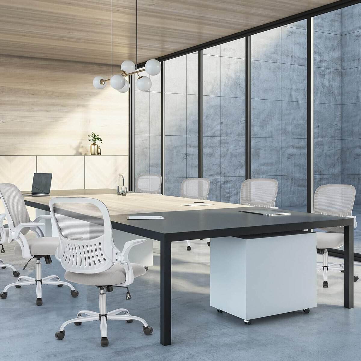 Sweetcrispy Office Chair-Light Gray