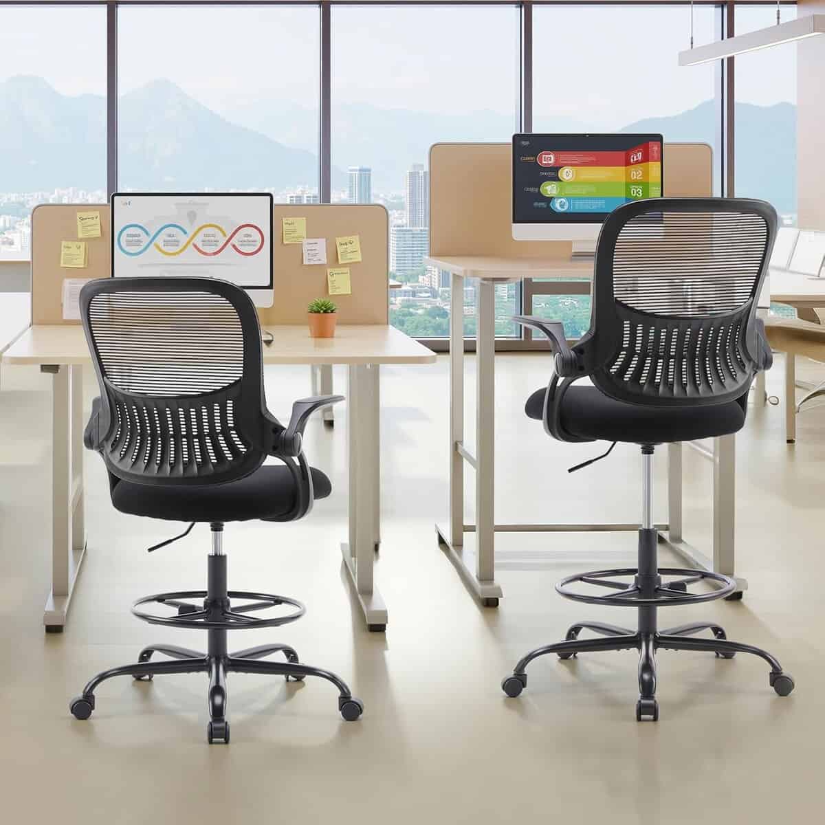 Sweetcrispy Tall Drafting Desk Chair