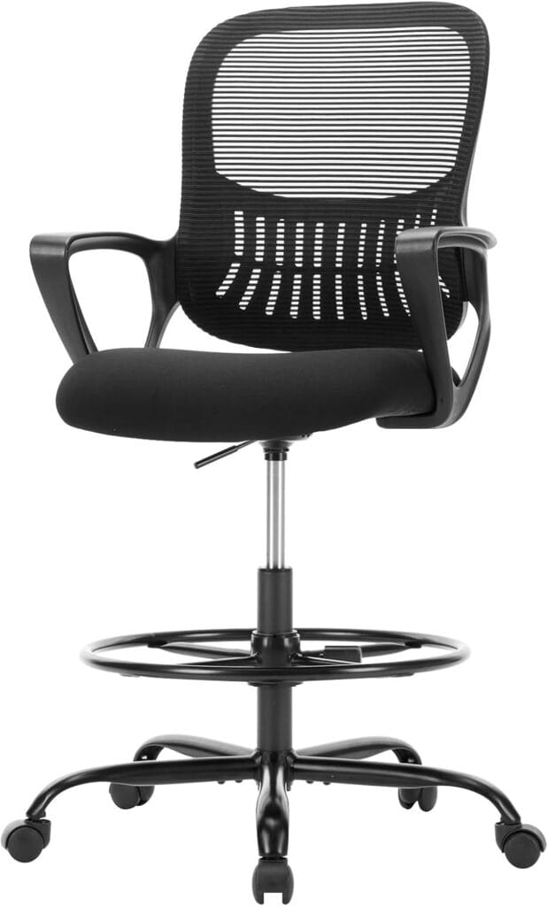 Sweetcrispy Tall Drafting Desk Chair-Black