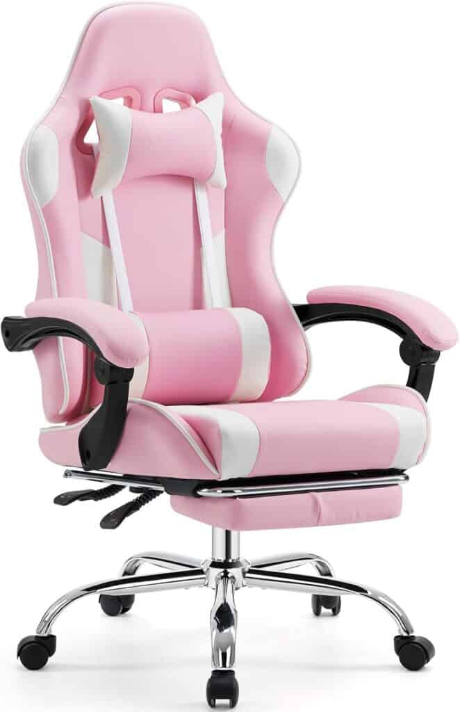 Sweetcrispy Video Game Desk Chair, Pink