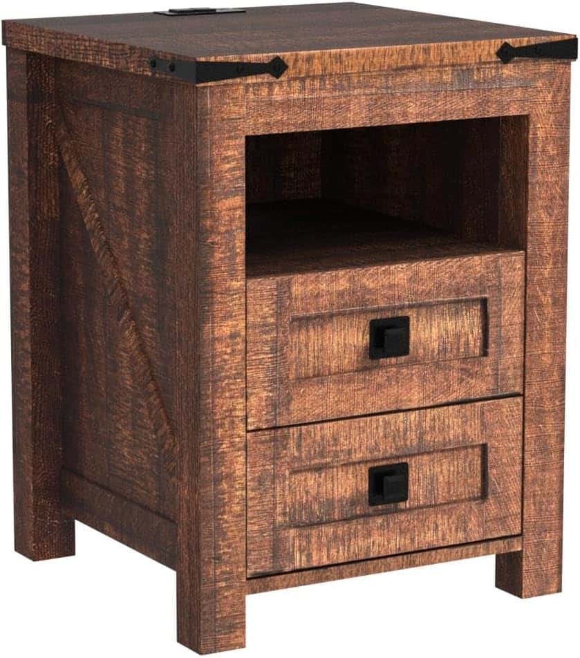 T4TREAM 2-Drawer Nightstand with Charging Station