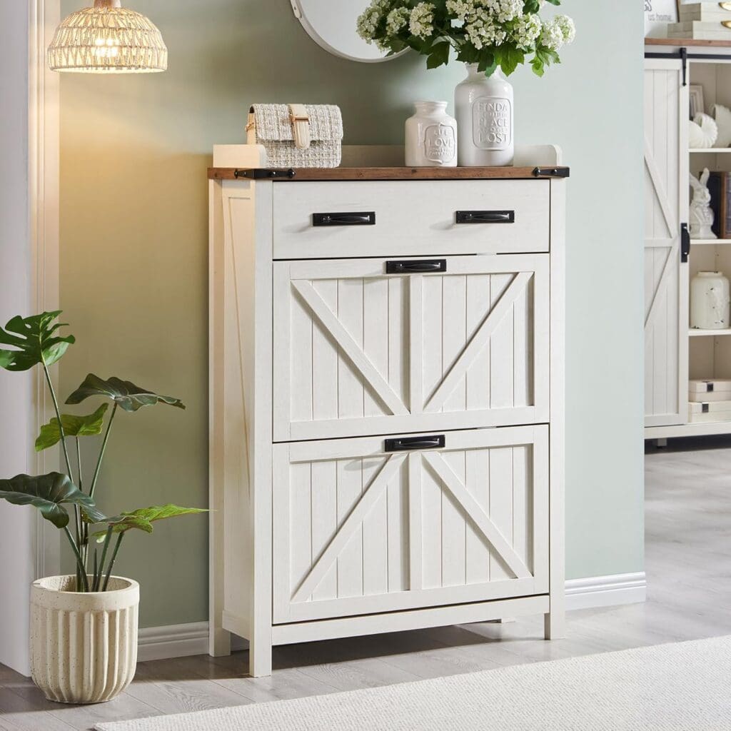 T4TREAM Shoe Cabinet with Flip Drawers