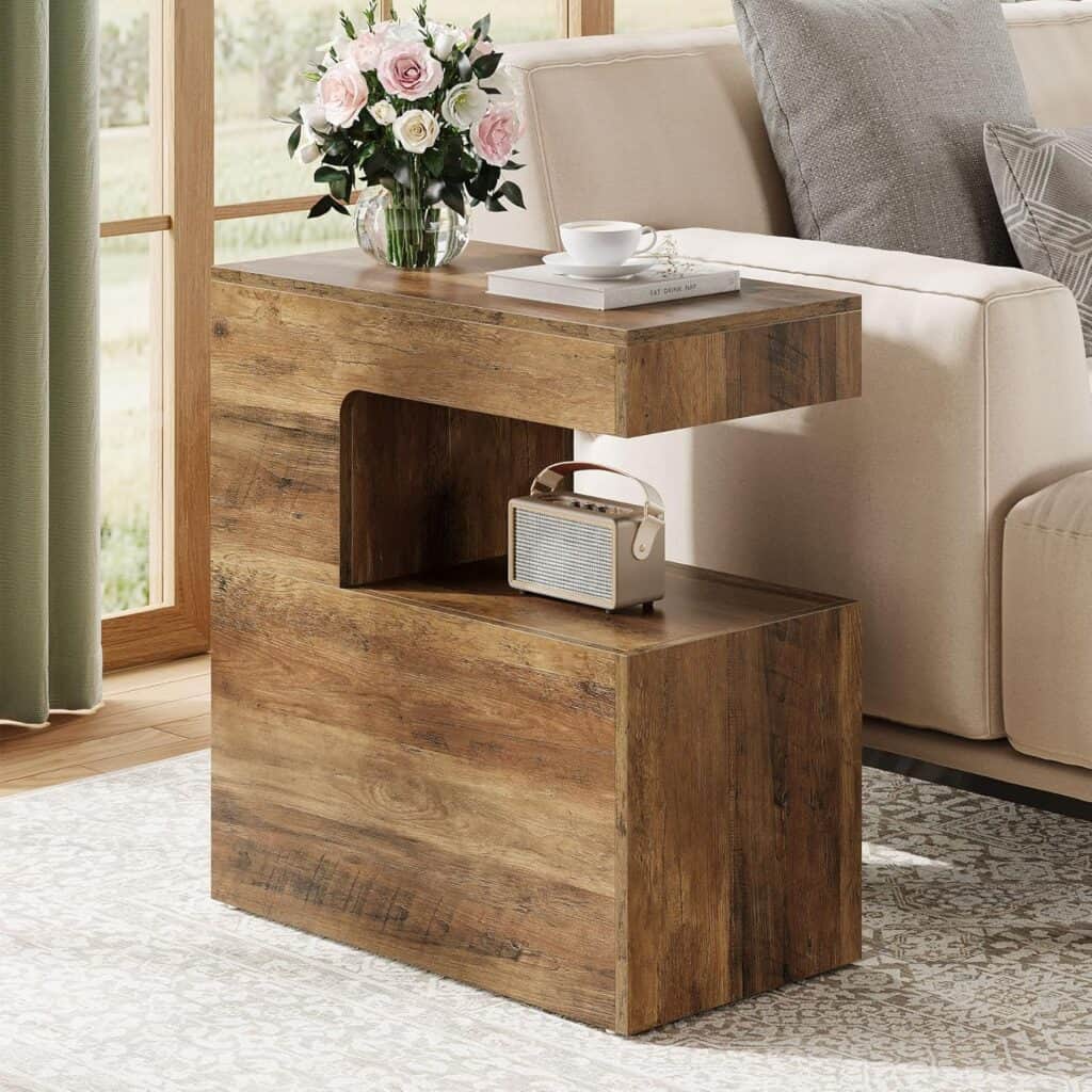 Tribesigns 25.59-Inch C-Shaped End Table