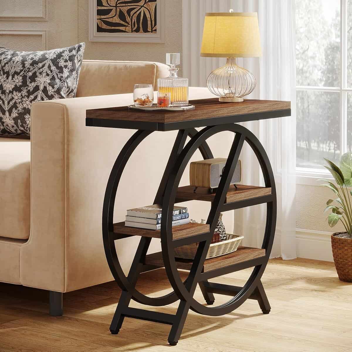 Tribesigns 3-Tier Rustic Brown End Table 
