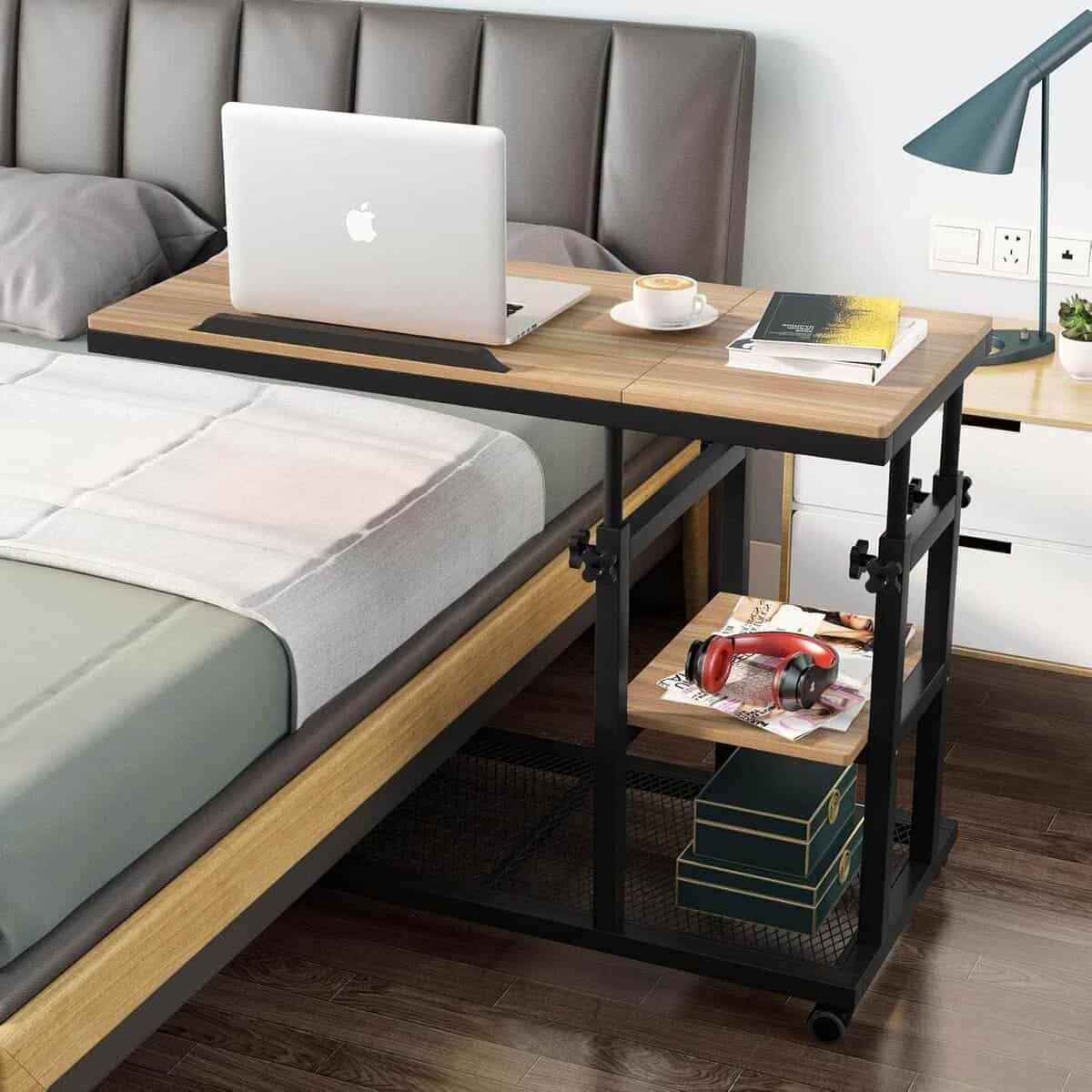 Tribesigns 32-Inch Height Adjustable C Table with Black