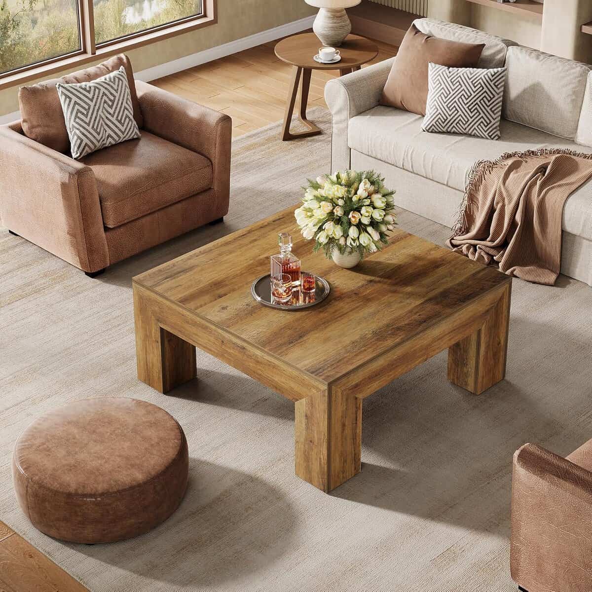 Tribesigns 39.4" Square Coffee Table
