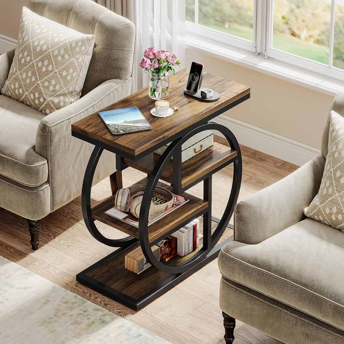 Tribesigns 4-Tier Narrow End Table