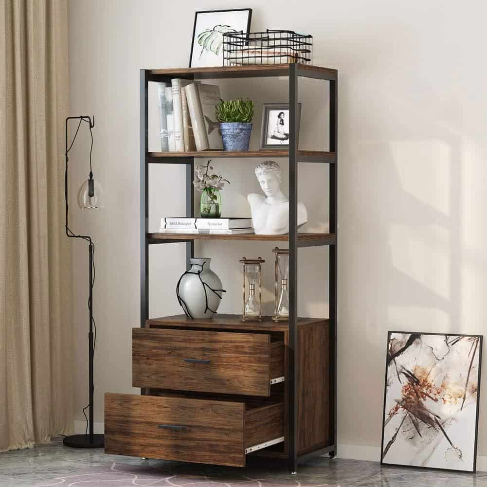 Tribesigns 4-Tier Rustic Bookshelf